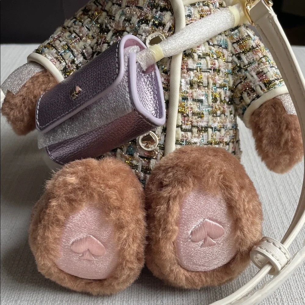 Kate spade 3d teddy bear KI972 Katey bear tweed crossbody bag